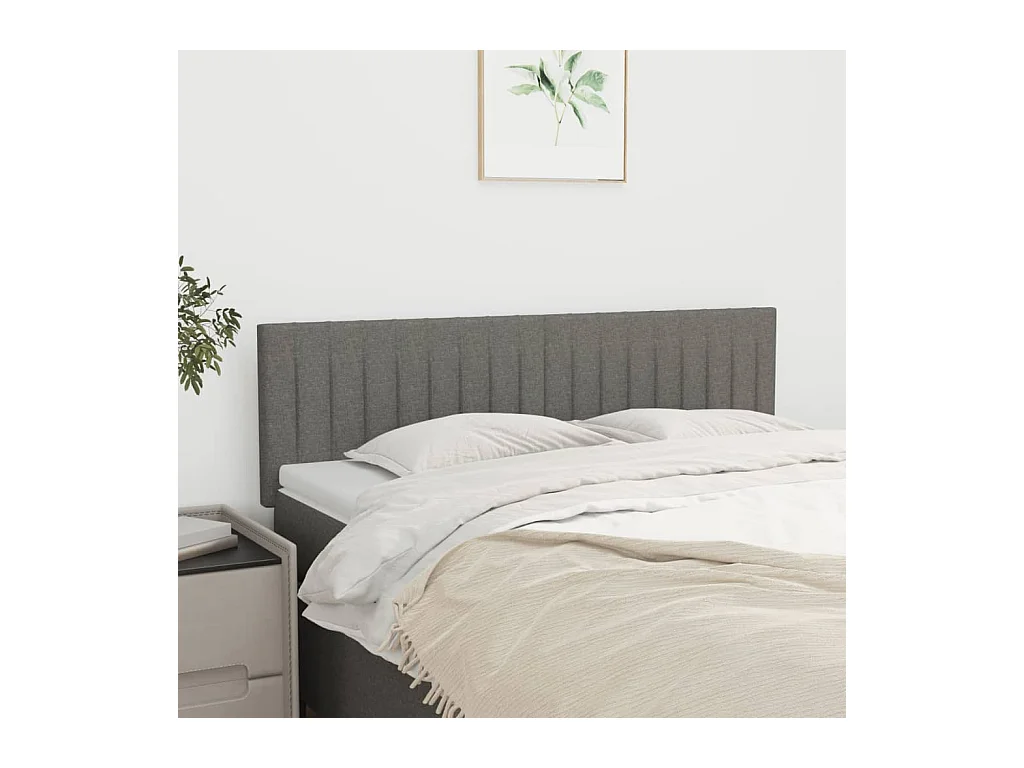 Têtes de lit 2 pcs Gris foncé 72x5x78/88 cm Tissu