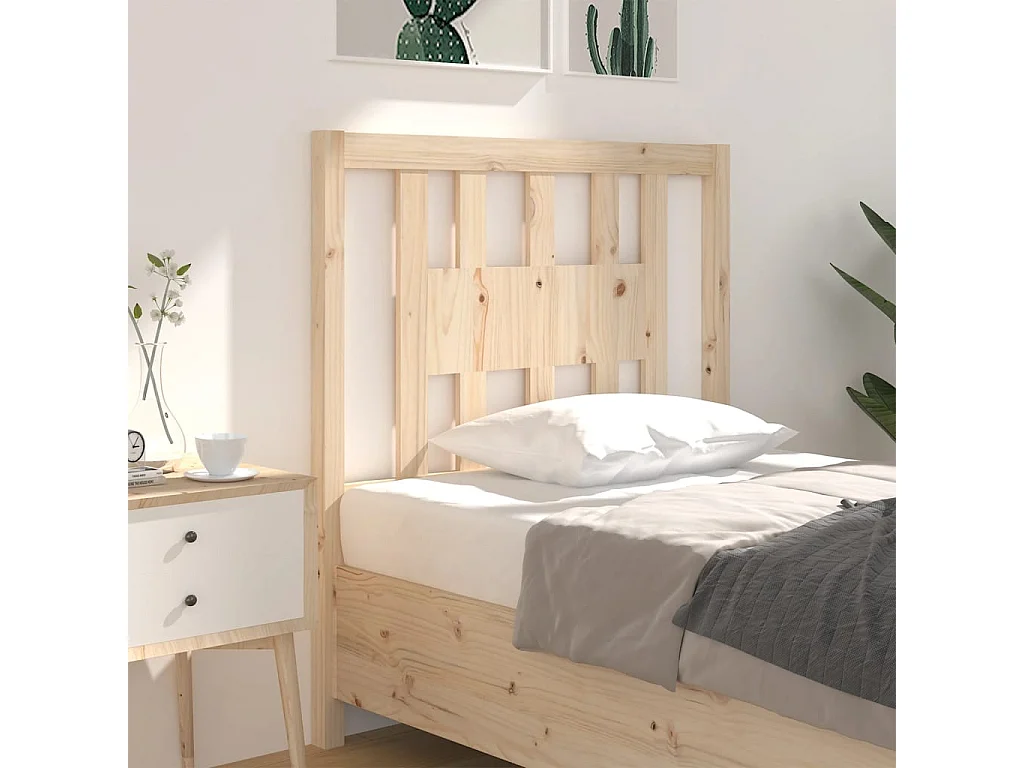 Testiera per Letto 106x4x100 cm in Legno Massello di Pino