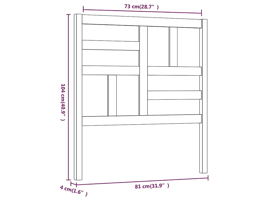 Kopfteil Honigbraun 81x4x104 cm Massivholz Kiefer