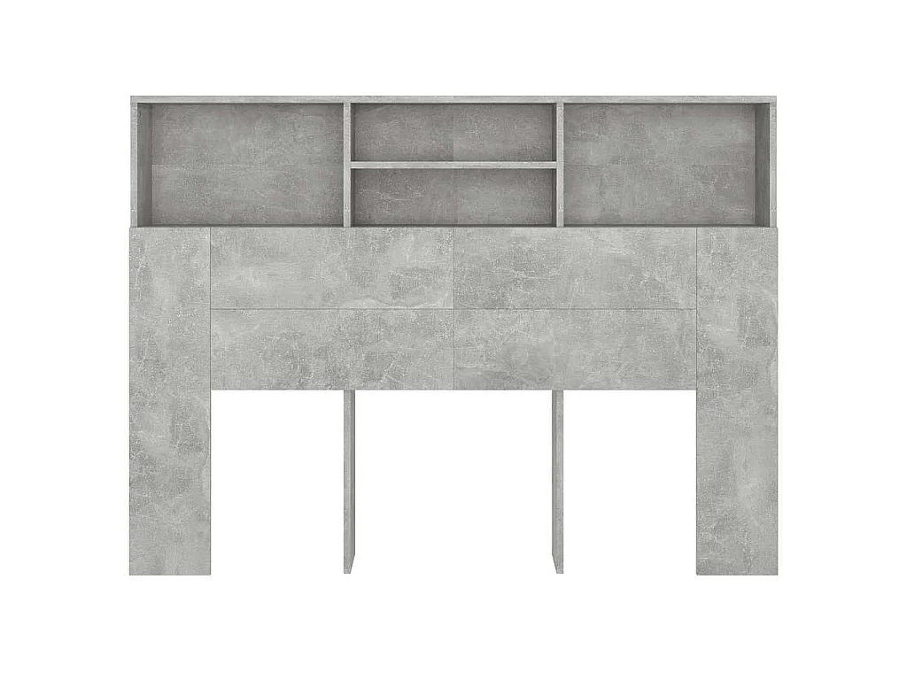 Armário de cabeceira 140x19x103,5 cm cinzento cimento