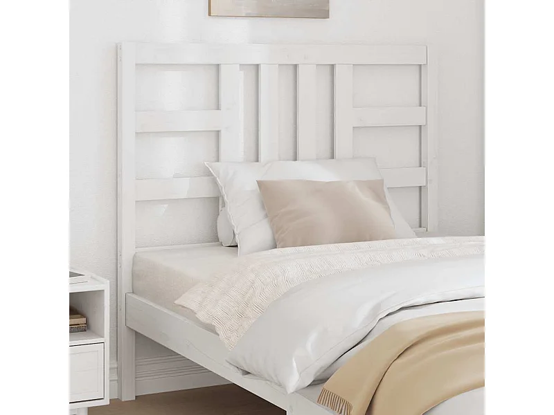 Cabeceira de cama 106x4x100 cm pinho maciço branco