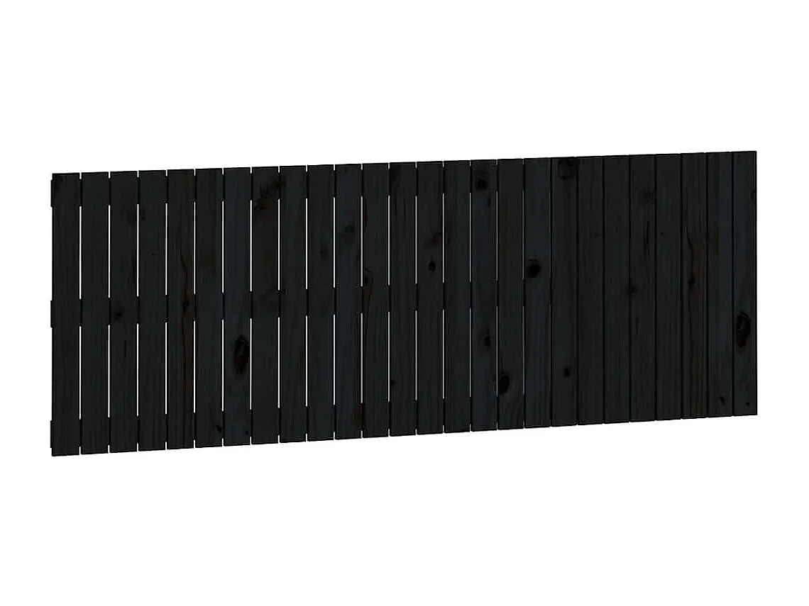 Tête de lit murale Noir 166x3x60 cm Bois massif de pin