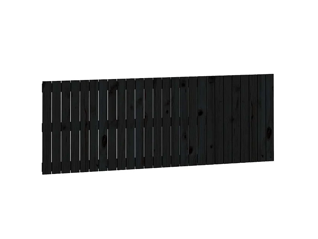 Cabeceira de parede 166x3x60 cm madeira de pinho maciça preto