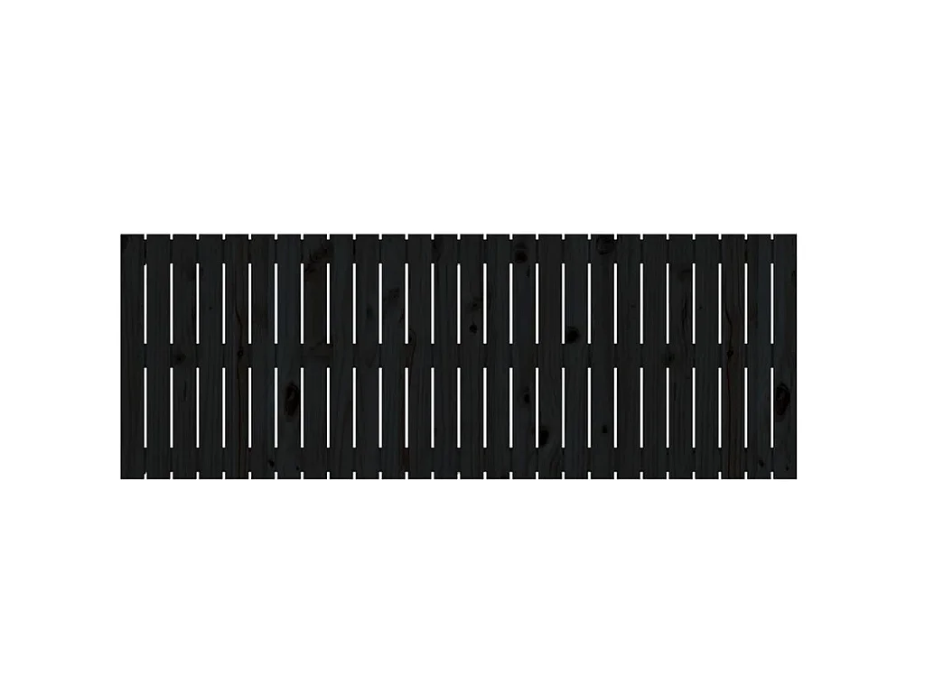 Cabeceira de parede 166x3x60 cm madeira de pinho maciça preto
