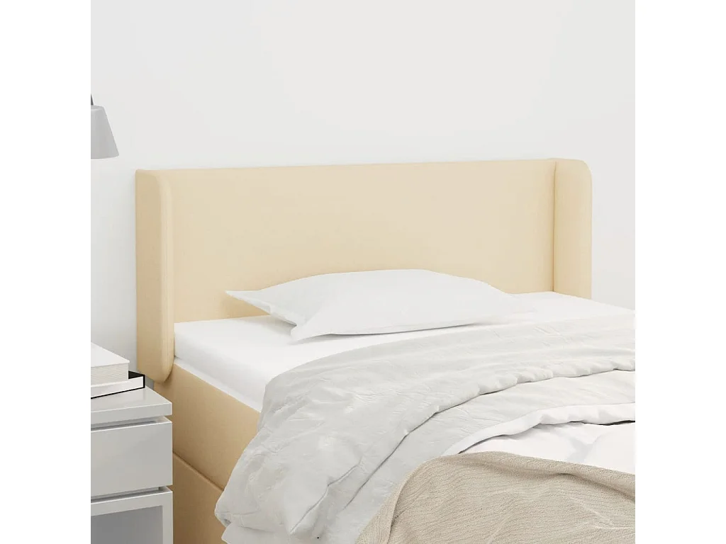 Tête de lit avec oreilles Crème 103x16x78/88 cm Tissu