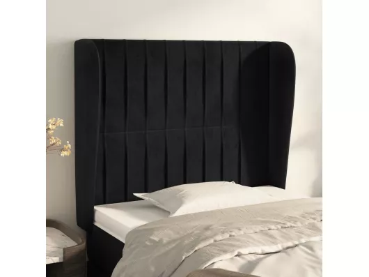 Kauf Unique Kopfteil mit Ohren Schwarz 83x23x118/128 cm Samt