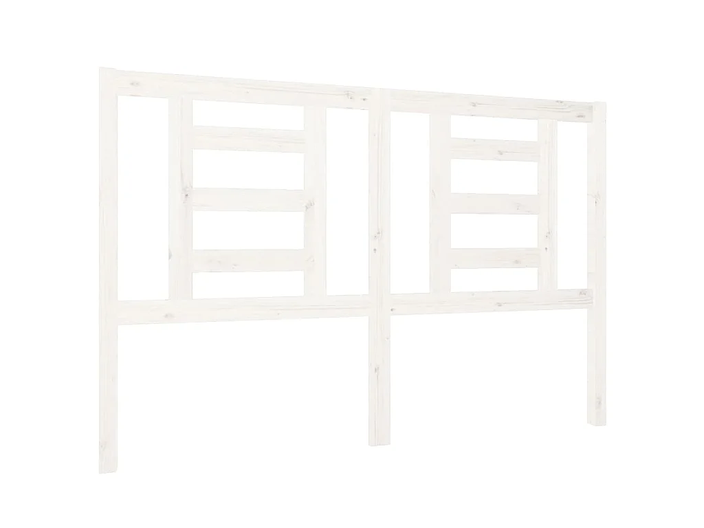 Testiera per Letto Bianca 126x4x100cm in Legno Massello di Pino