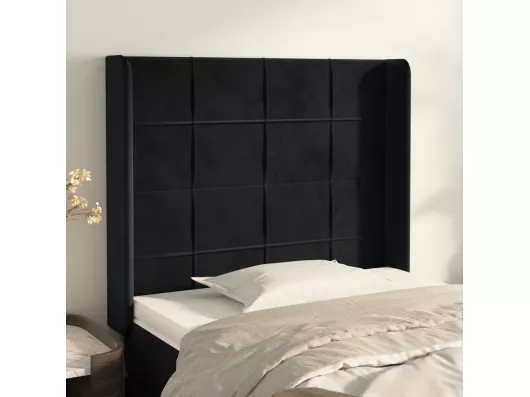 Kauf Unique Kopfteil mit Ohren Schwarz 93x16x118/128 cm Samt