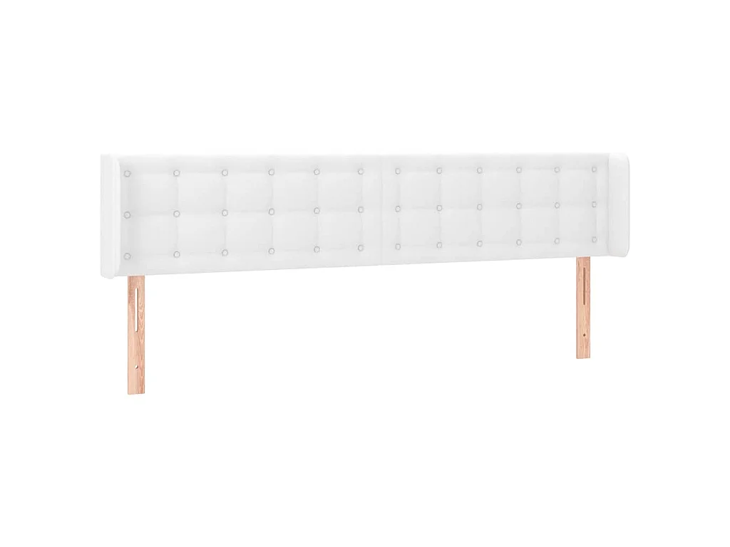 Tête de lit à LED Blanc 203x16x78/88 cm Similicuir