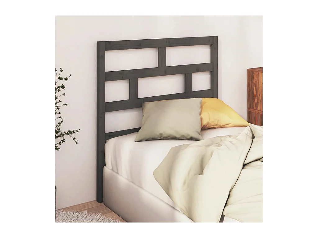 Tête de lit Gris 81x4x100 cm Bois massif de pin