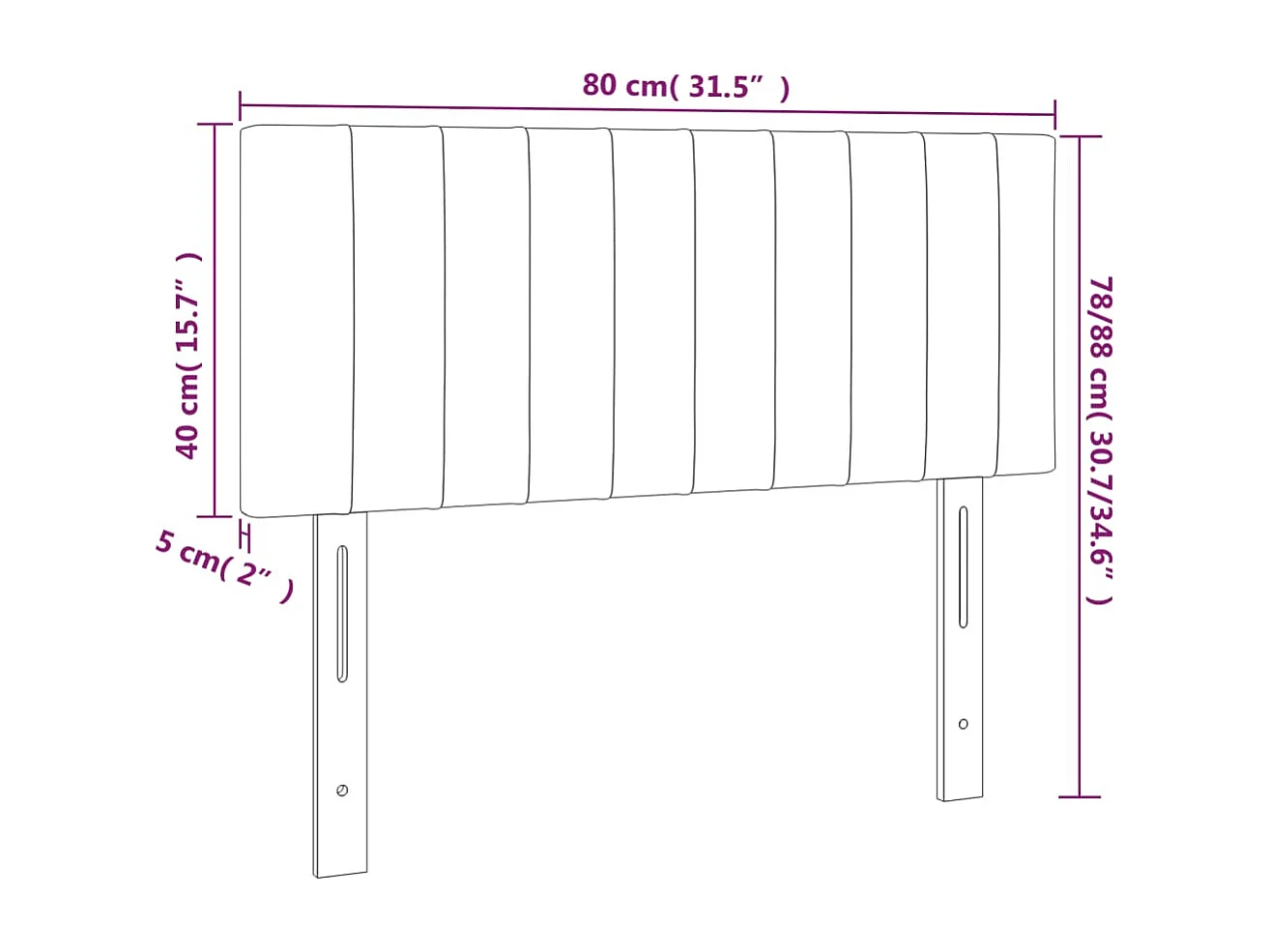 Tête de lit Gris foncé 80x5x78/88 cm Tissu