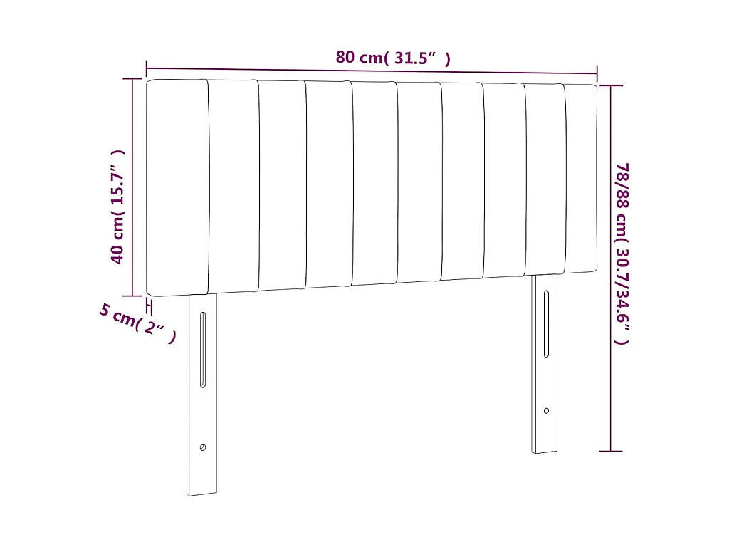 Tête de lit Gris foncé 80x5x78/88 cm Tissu