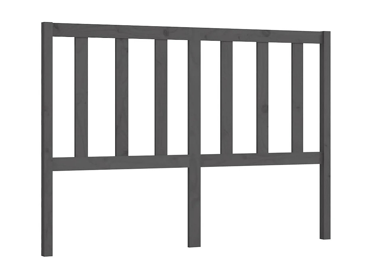 Testiera per Letto Grigia 126x4x100cm in Legno Massello di Pino