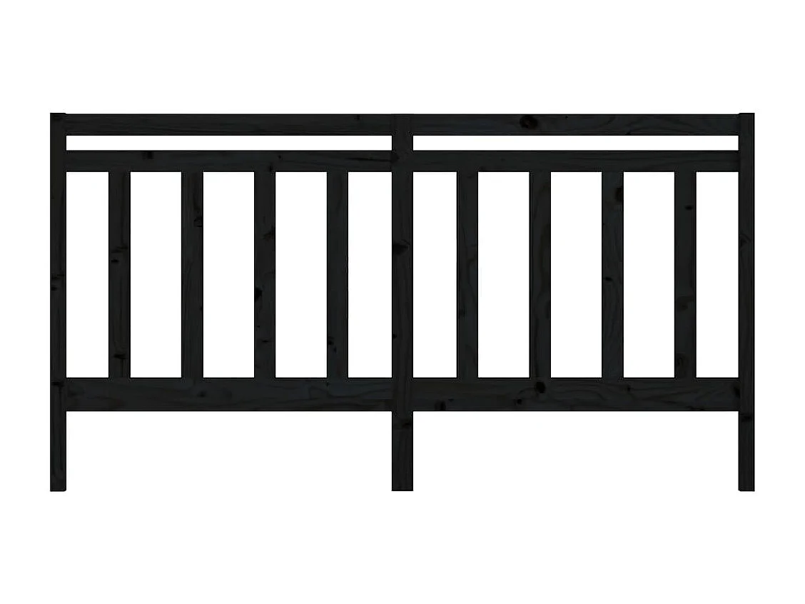 Cabeceira de cama 186x4x100 cm pinho maciço preto