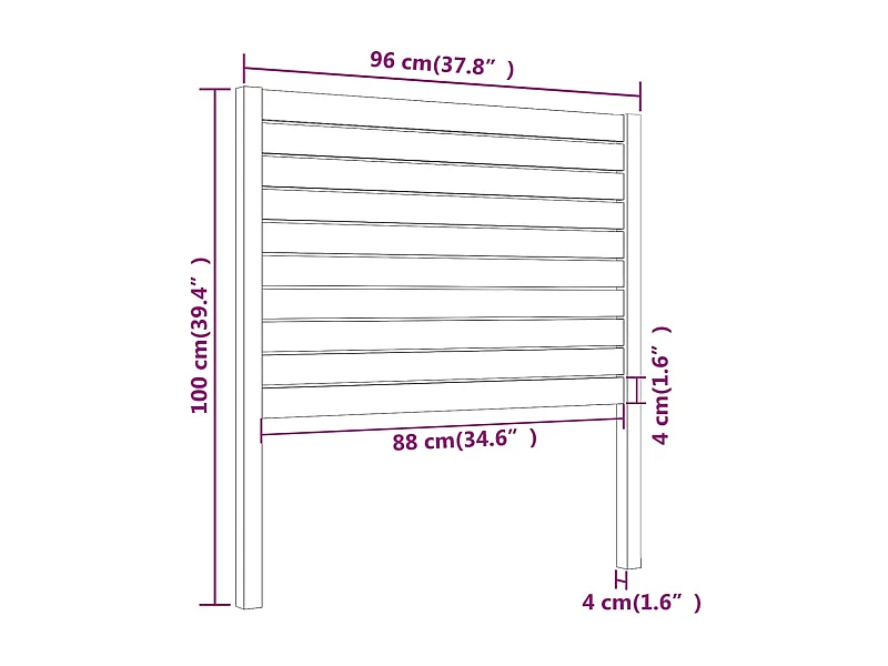 Tête de lit 96x4x100 cm Bois massif de pin