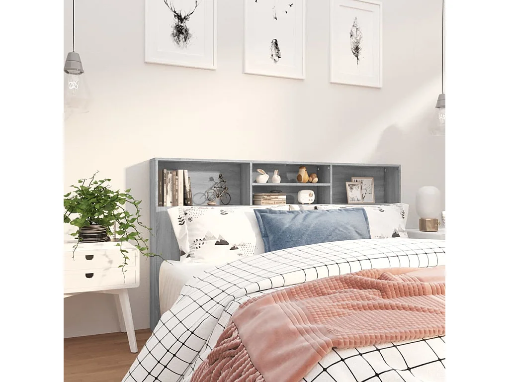 Armoire de tête de lit Sonoma gris 180x19x103,5 cm