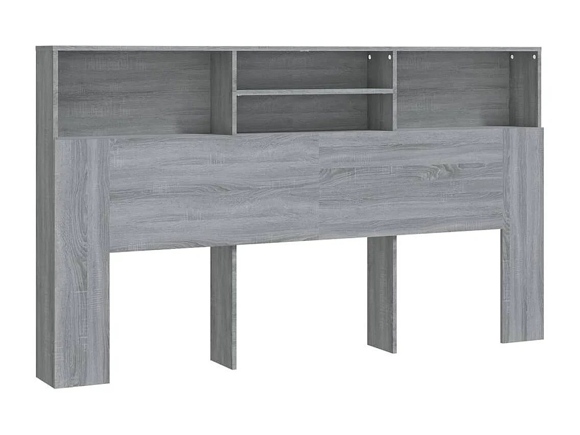 Kopfteil mit Ablagen Grau Sonoma 180x19x103,5 cm