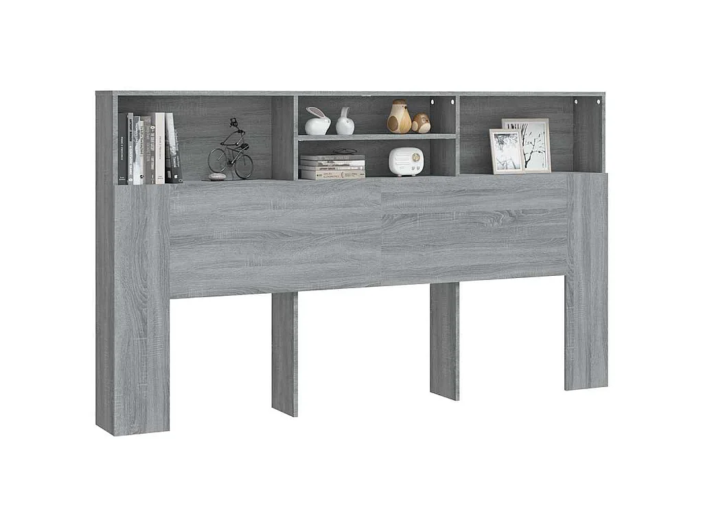 Armário de cabeceira 180x19x103,5 cm sonoma cinzento