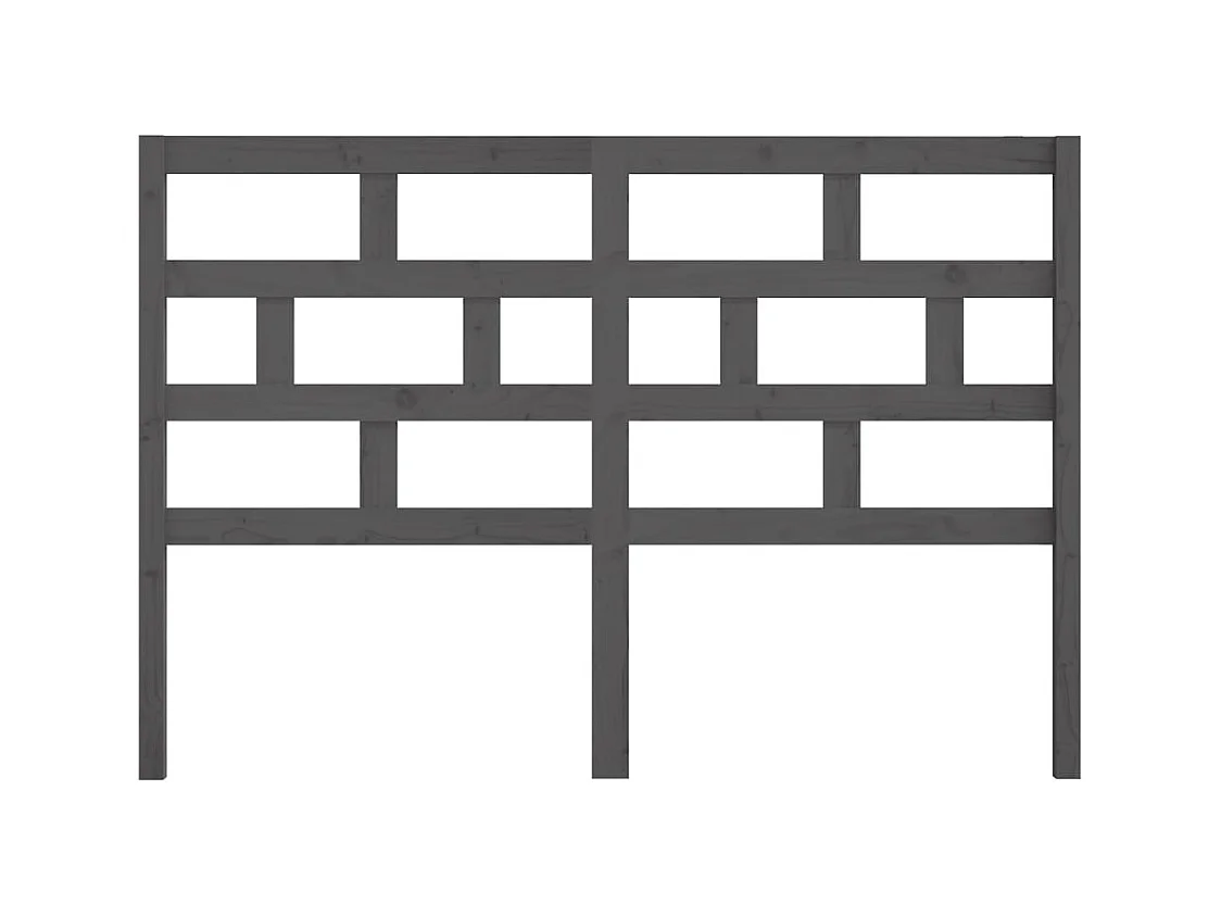 Kopfteil Grau 146x4x100 cm Massivholz Kiefer