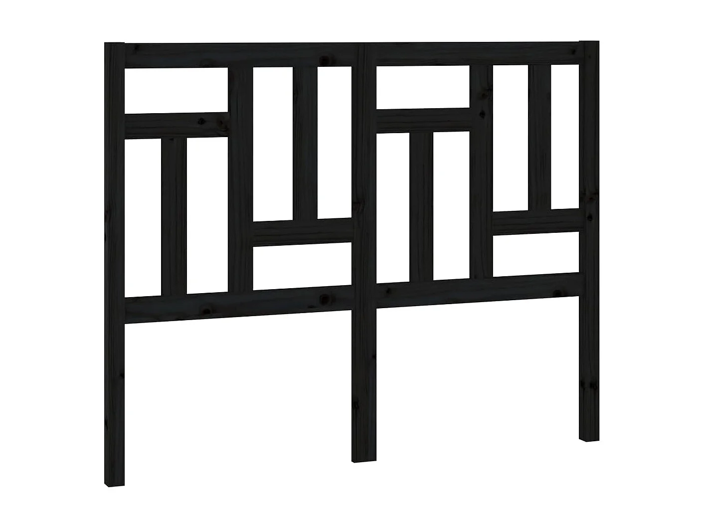 Tête de lit Noir 125,5x4x100 cm Bois massif de pin