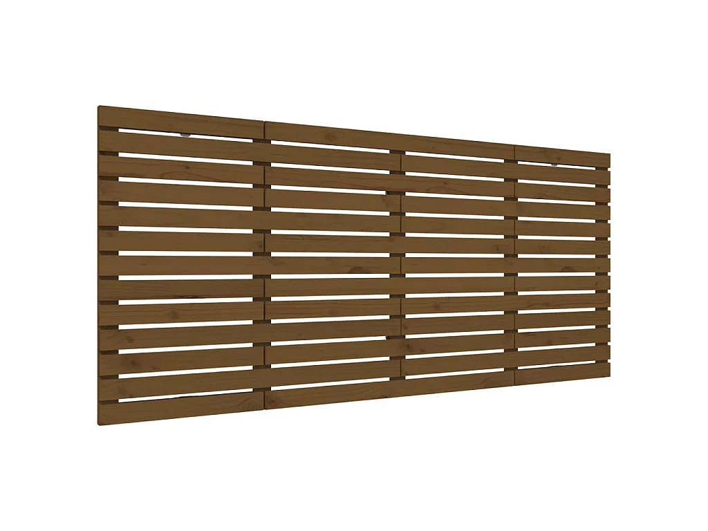 Tête de lit murale Marron miel 166x3x91,5 cm Bois massif de pin