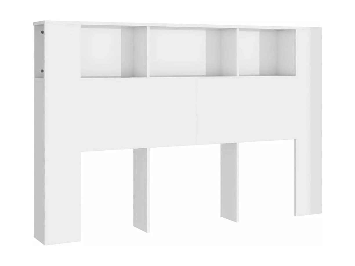 Armoire de tête de lit Blanc brillant 160x18,5x104,5 cm