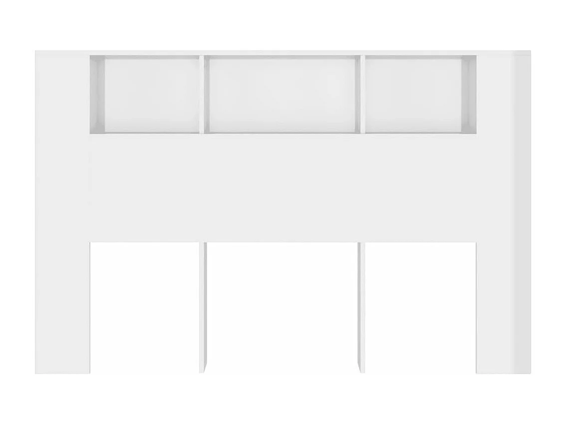 Armoire de tête de lit Blanc brillant 160x18,5x104,5 cm