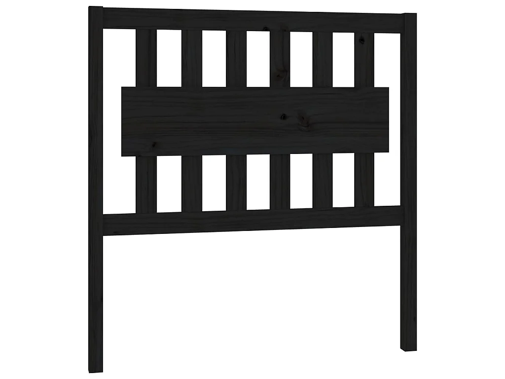 Tête de lit Noir 95,5x4x100 cm Bois massif de pin