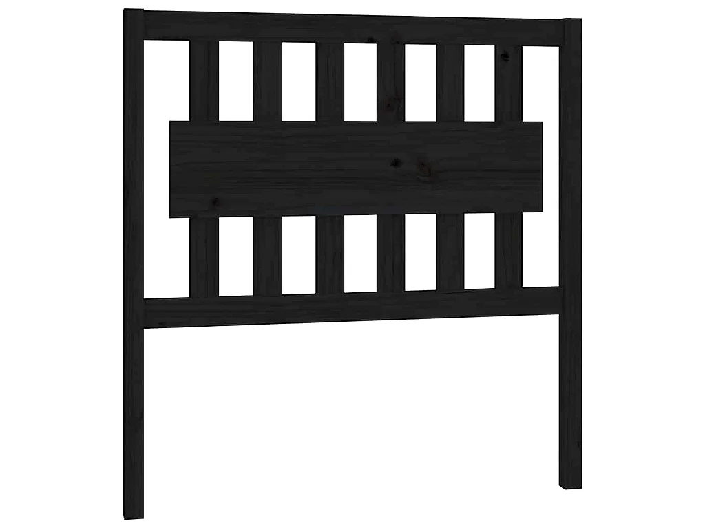 Tête de lit Noir 95,5x4x100 cm Bois massif de pin