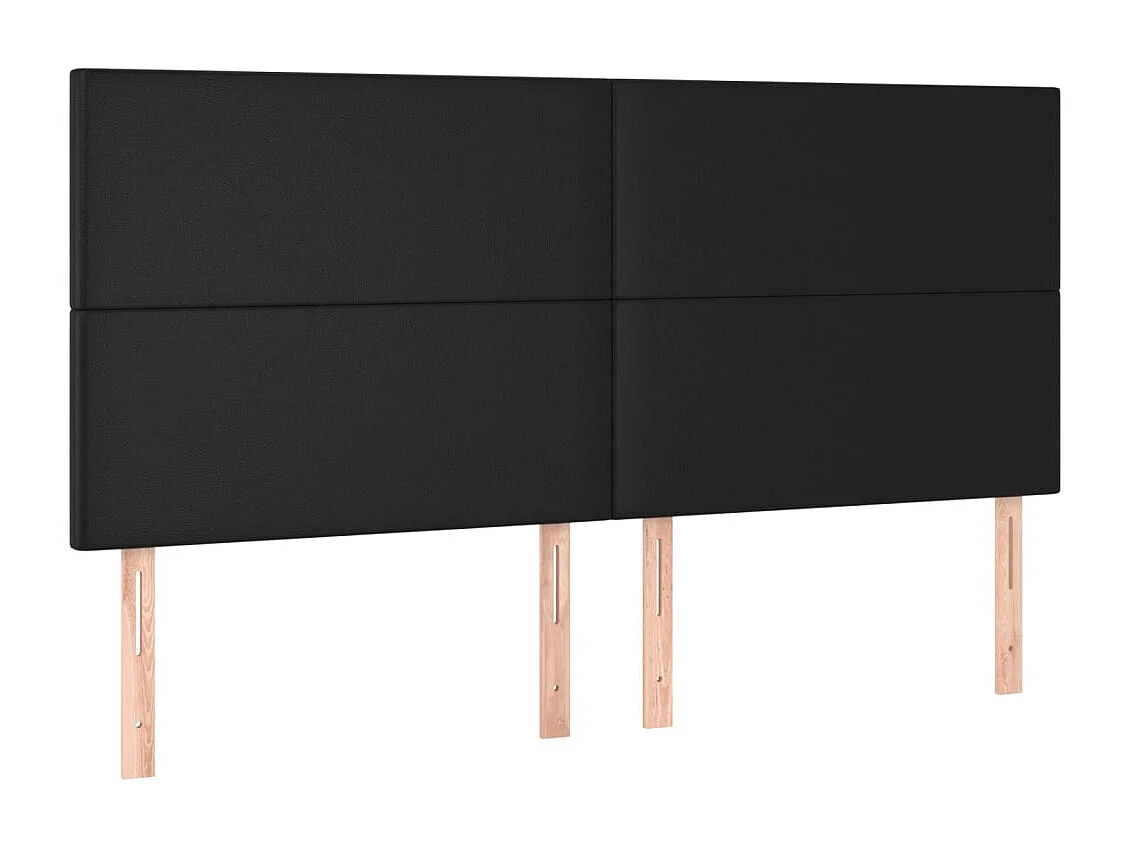 Tête de lit à LED Noir 200x5x118/128 cm Similicuir