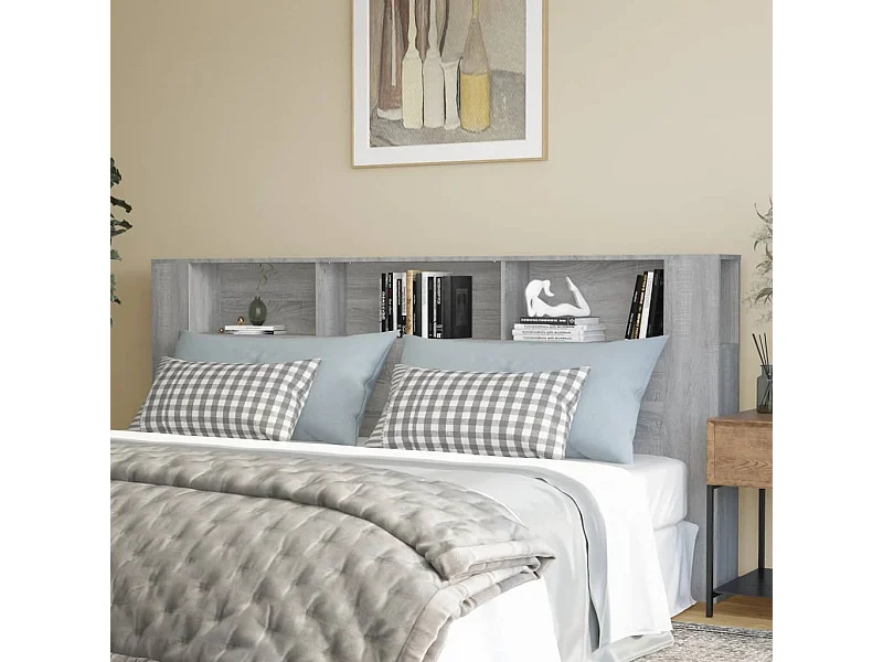 Mueble cabecero color gris Sonoma 220x18,5x104,5 cm