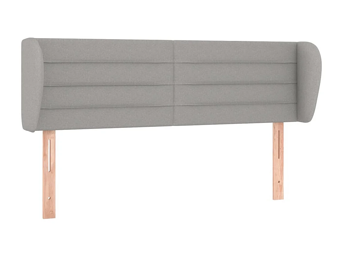 Tête de lit avec oreilles Gris clair 147x23x78/88 cm Tissu