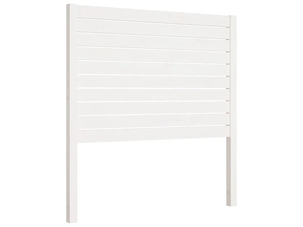 Testiera per Letto Bianca 96x4x100 cm in Legno Massello di Pino