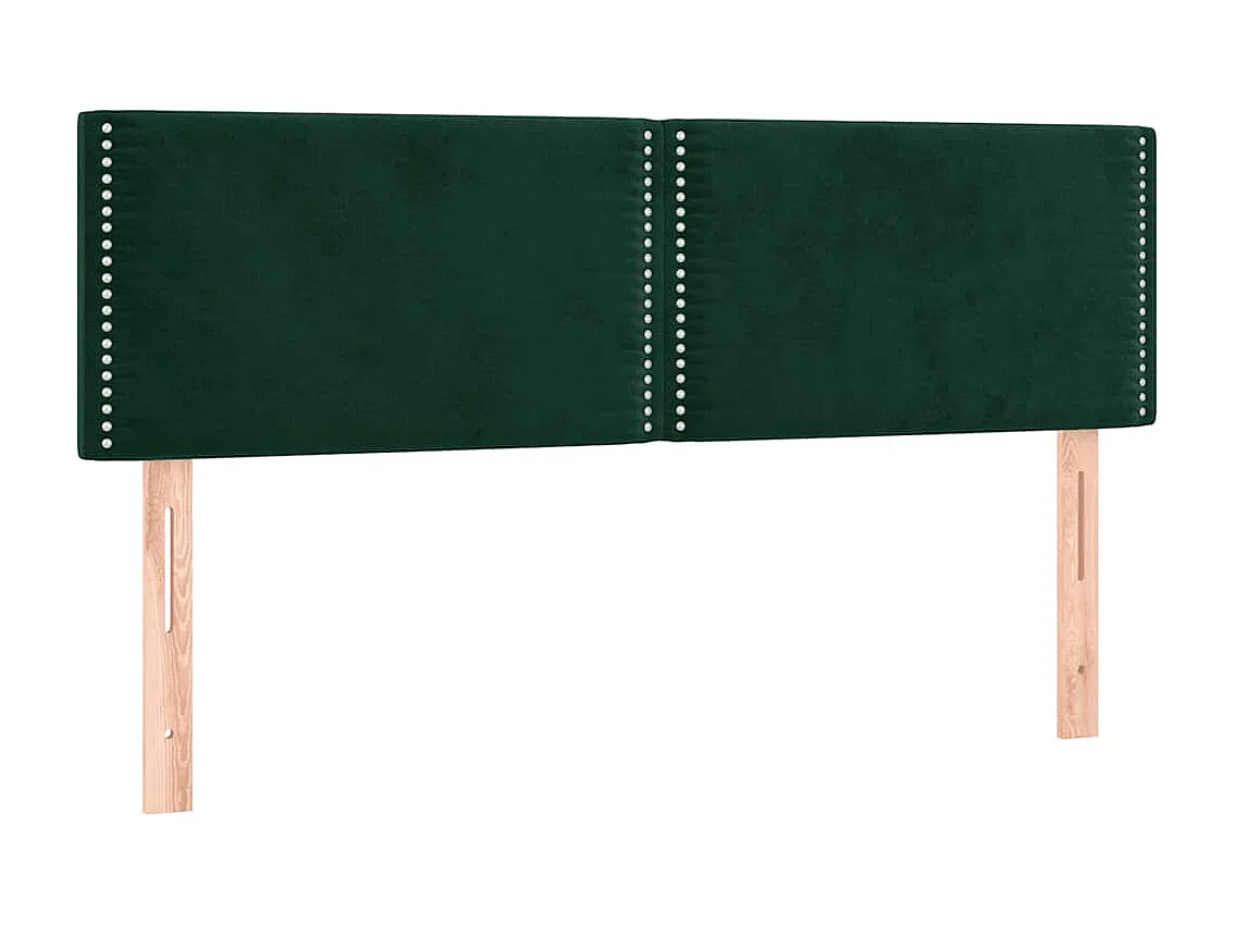 Têtes de lit 2 pcs Vert foncé 72x5x78/88 cm Velours