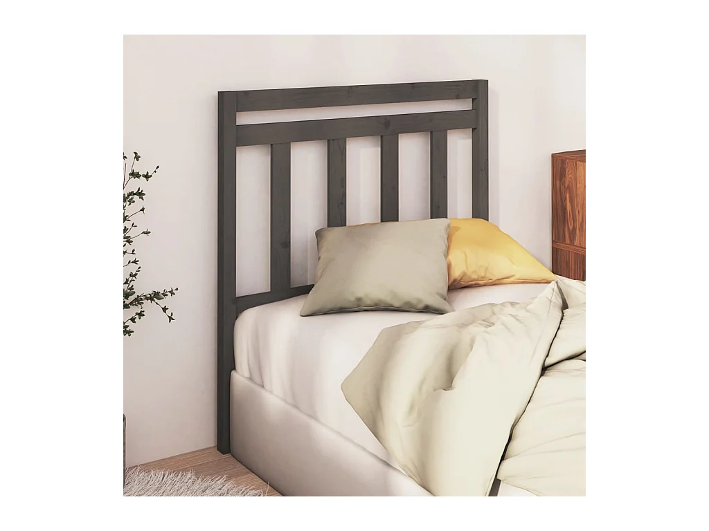 Tête de lit Gris 106x4x100 cm Bois massif de pin