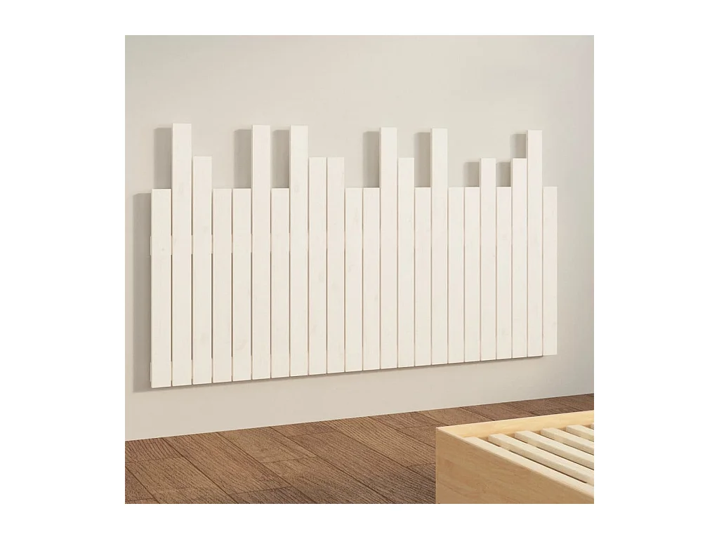 Wand-Kopfteil Weiß 146,5x3x80 cm Massivholz Kiefer
