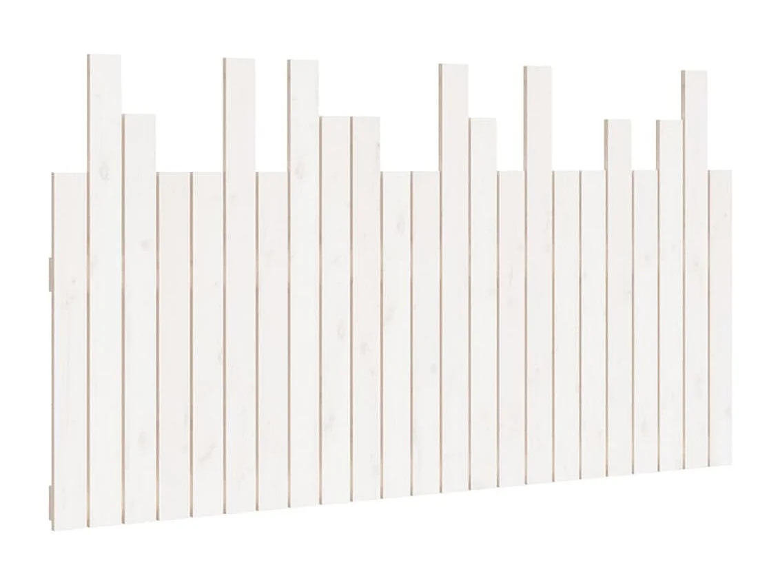 Hoofdbord wandmontage 146,5x3x80 cm massief grenenhout wit