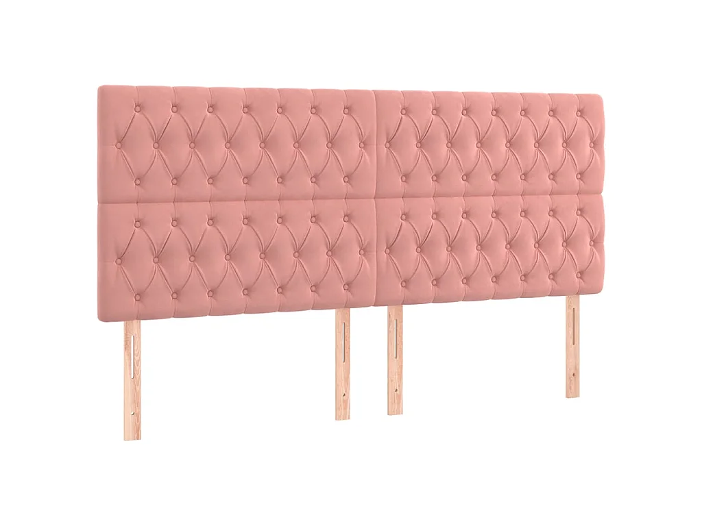 Hoofdbord LED 200x7x118/128 cm fluweel roze