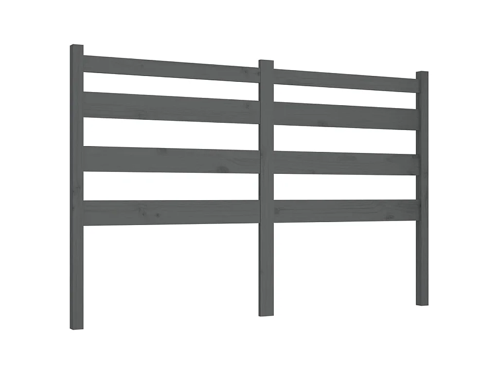 Testiera per Letto Grigia 126x4x100cm in Legno Massello di Pino