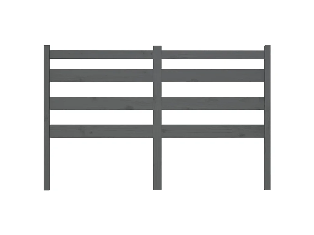 Testiera per Letto Grigia 126x4x100cm in Legno Massello di Pino