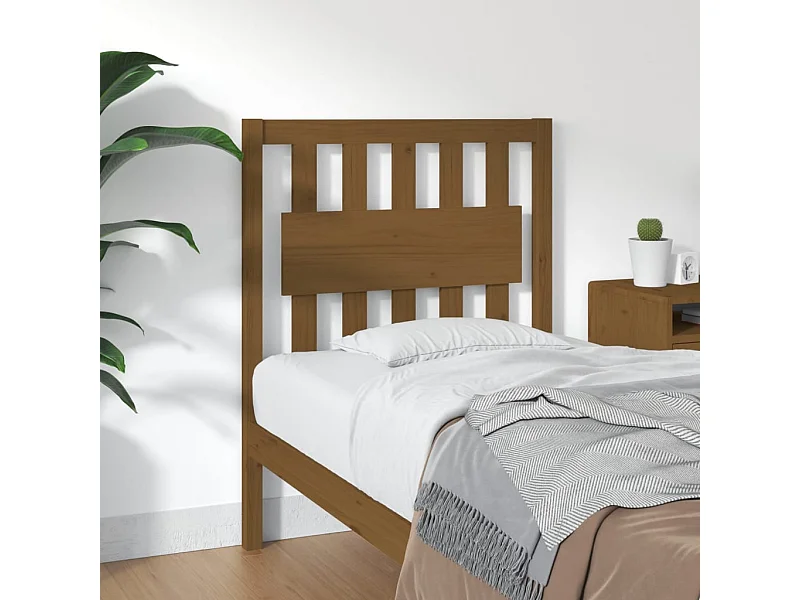 Testiera per Letto ambra 80,5x4x100cm in Legno Massello di Pino