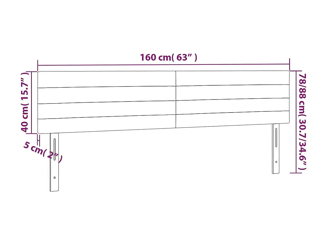 Têtes de lit Gris clair 160x5x78/88 cm Tissu