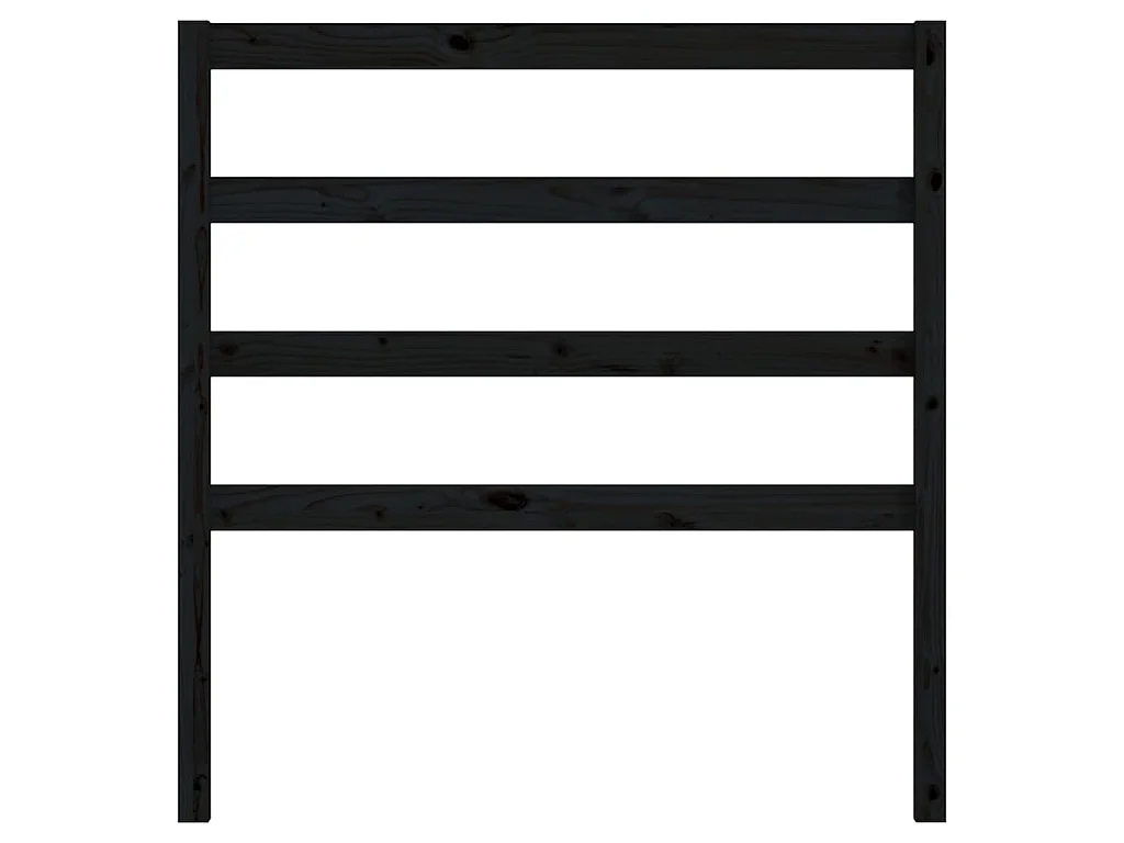 Tête de lit Noir 81x4x100 cm Bois massif de pin