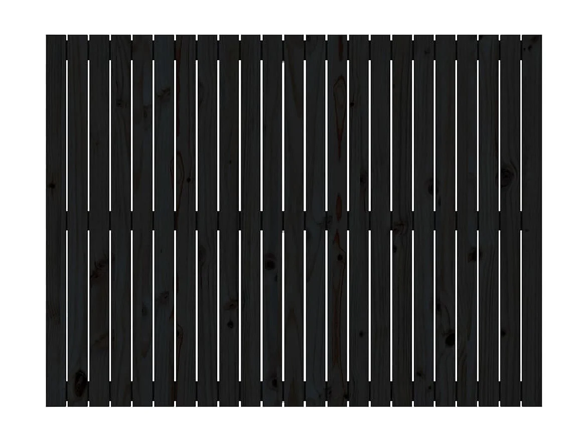 Wandhoofdbord 146,5x3x110 cm massief grenenhout zwart