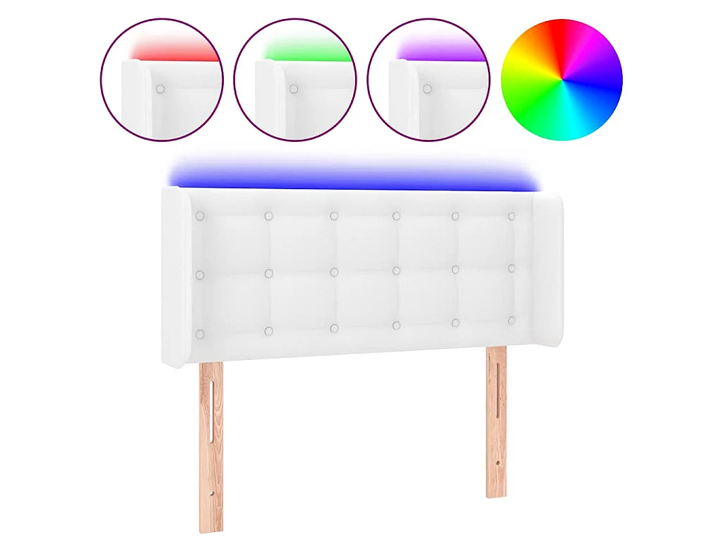 Tête de lit à LED Blanc 83x16x78/88 cm Similicuir