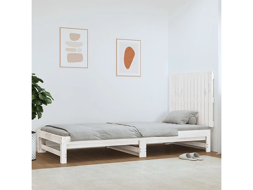 Wandhoofdbord 82,5x3x60 cm massief grenenhout wit