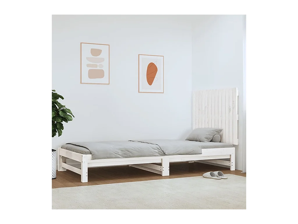 Tête de lit murale Blanc 82,5x3x60 cm Bois massif de pin