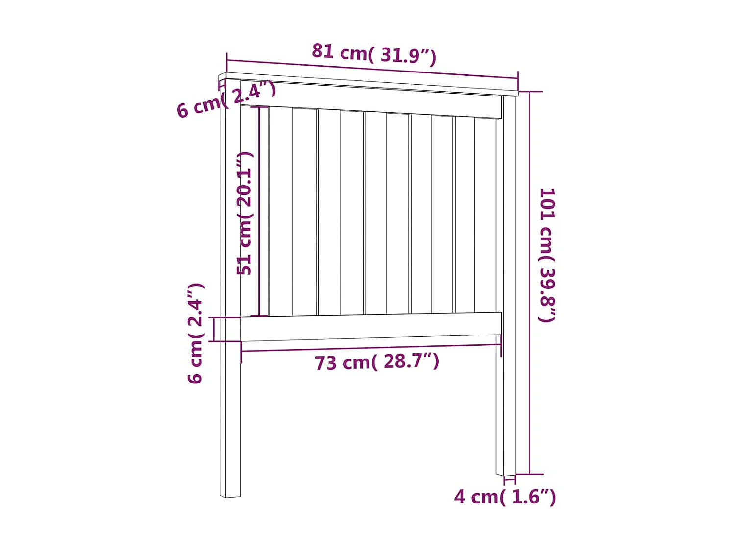Cabeceira de cama 81x6x101 cm pinho maciço cinzento