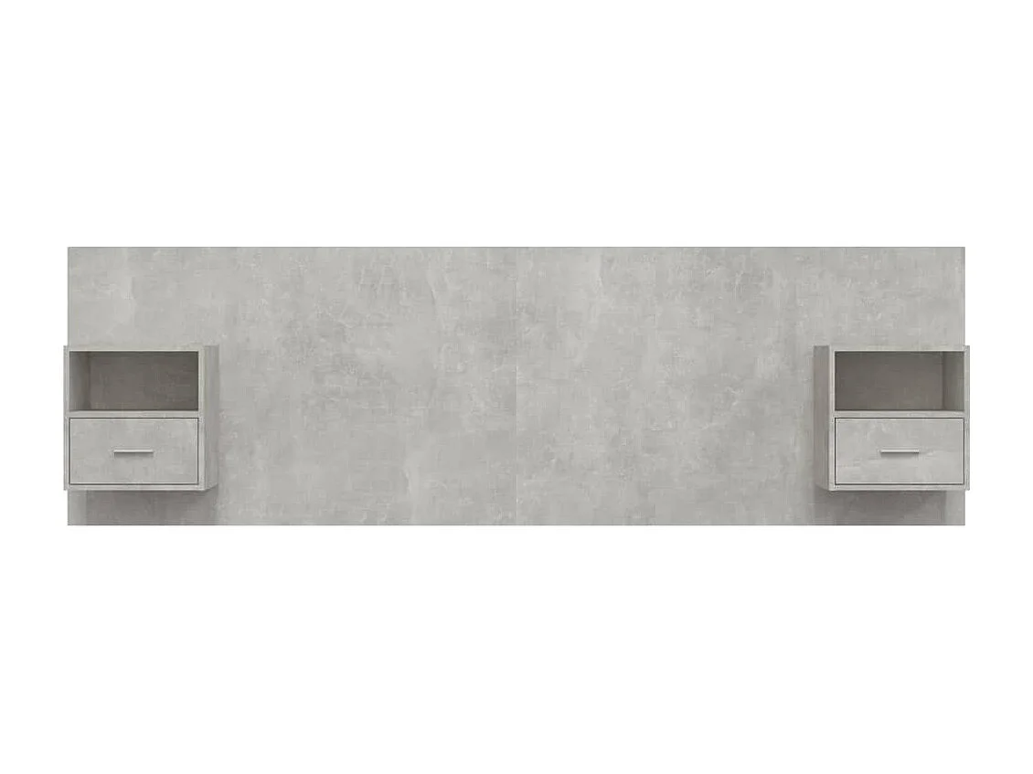 Tête de lit avec armoires Gris béton Bois d'ingénierie