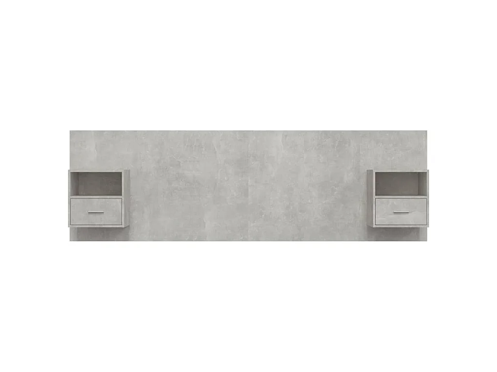 Tête de lit avec armoires Gris béton Bois d'ingénierie